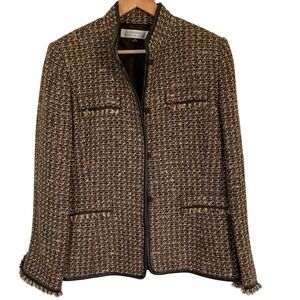 Tahari | Arthur Levine | Blazer | Tweed | Equestrian Style | Browns+Cream | 14